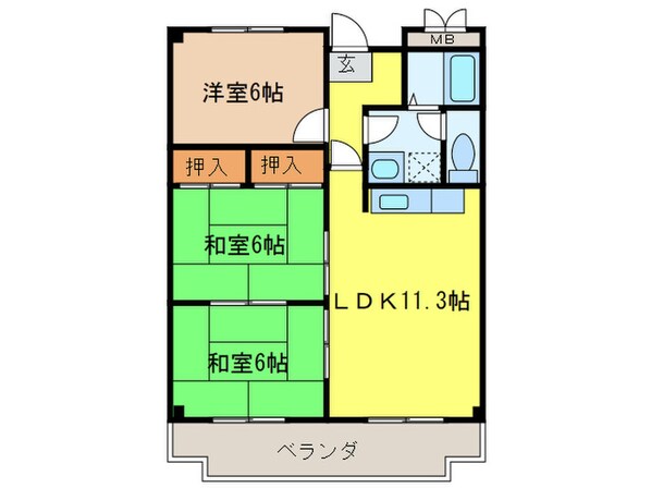 サニーハイツの物件間取画像